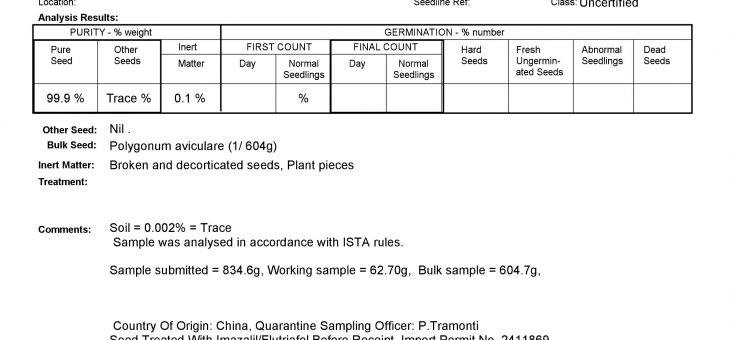 Hemp Corporation successfully imports hemp seed