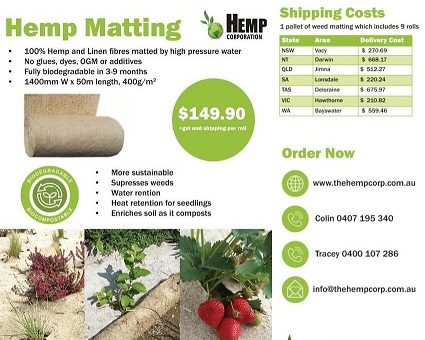 Hemp weed matting available in Australia